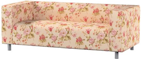 Dekoria Pokrowiec na sofę Klippan 2 osobową duże kwiaty na kremowym tle 177×88×66 cm Londres
