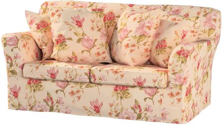 Dekoria Pokrowiec na sofę Tomelilla 2 osobową nierozkładaną duże kwiaty na kremowym tle 156×80×76 cm Londres