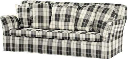 Dekoria Pokrowiec na sofę Tomelilla 3 osobową nierozkładaną krata czarno biała 194×80×76 cm Edinburgh