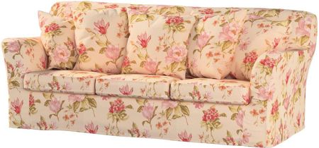 Dekoria Pokrowiec na sofę Tomelilla 3 osobową nierozkładaną duże kwiaty na kremowym tle 194×80×76 cm Londres