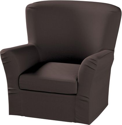 Dekoria Pokrowiec na fotel Tomelilla z zakładkami Coffe (czekoladowy brąz) 78×60×88 cm Cotton Panama