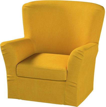 Dekoria Pokrowiec na fotel Tomelilla z zakładkami musztardowy szenil 78×60×88 cm Etna