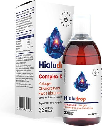 Aura Herbals Hialudrop complex KCH kolagen, chondroityna, kwas hialuronowy 500 ml