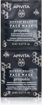 Apivita Express Beauty Propolis Czarna Maseczka Oczyszczająca Do Skóry Tłustej 2 X 8Ml