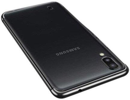 Hurtel Clear Color case żelowy z metaliczną ramką Samsung Galaxy A10 czarny 