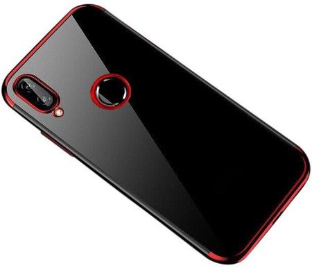 Hurtel Clear Color case żelowy z metaliczną ramką Huawei P Smart 2019 czerwony 