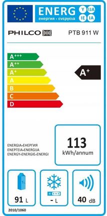 Lodówka Philco PTB 911 X jednodrzwiowa 84 cm Srebrna od 479,00 zł