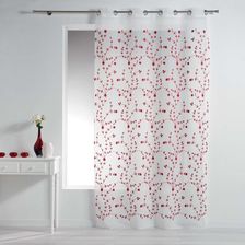 Douceur D'Intérieur Firana Okienna Na Przelotkach Petit Fleur 140x240 Cm Kolor Biało Czerwony