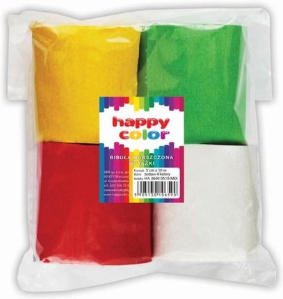 Happycolor Bibuła Marszczona Wstążka 5X10Cm 4 Kolory