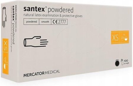 Rękawice Lateksowe Santex Powdered Xs 100 Szt.