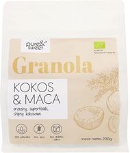 Pure&Sweet Granola Kokos&Maca Bezglutenowa Bio 200G - Płatki musli i otręby