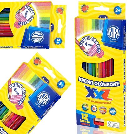 Kredki Ołówkowe Grafitowe 12 Kolorów