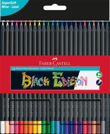 Kredki Ołówkowe Black Edition Fabercastell 24 Kolory