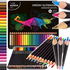 Zdjęcie Kidea Kredki Trójkątne w Metalowym Pudełku 24 Kolory - Maków Podhalański