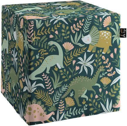 Yellow Tipi Pufa Kostka Nano Dinozaury Na Zielonym Tle 40 × 40 × 40 Cm Magic Collection