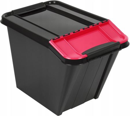 Pojemnik Kosz Box Do Segregacji Śmieci 58L Czerwon