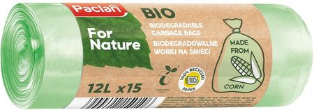 Paclan worki na śmieci 12L Biodegradowalne 15szt