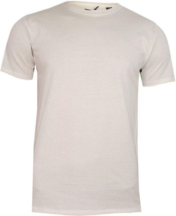 Kremowy T-Shirt (Koszulka) Bez Nadruku -BRAVE SOUL- Męski, Okrągły Dekolt, Écru, Postrzępione Brzegi TSBRSSS20FRESHERJoffwhite - Ceny i opinie T-shirty i koszulki męskie HIUP