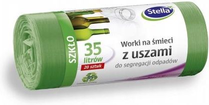 Worki Na Śmieci Z Uszami 35L 20szt Zielony Szkło