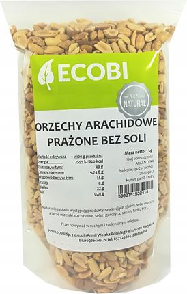 Ecobi - Orzechy Ziemne Arachidowe Prażone niesolone 1kg