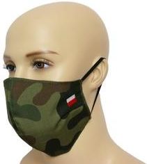 Zbrojownia Maska bawełniana na twarz z haftowaną flagą - pl woodland ripstop (MBPLWHAFT)