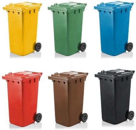 Pojemnik Na Odpady Kosz Śmieci 240l Żółty - zdjęcie 3