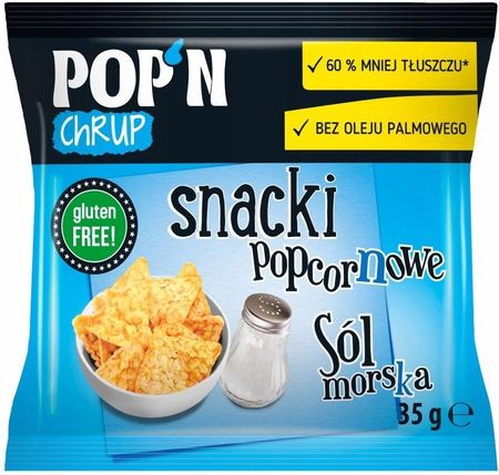 Pop'n Chrup snacki popcornowe z solą morską Sante,