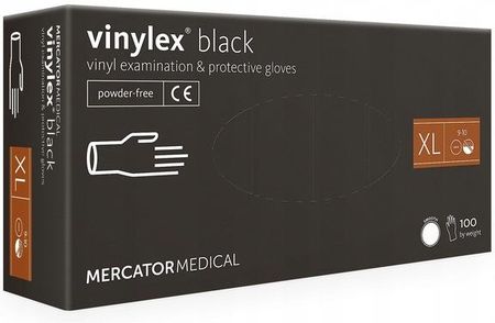 Mercator Medical Rękawice Winylowe Vinylex Black Xl 100szt.