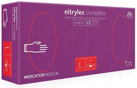 Mercator Medical Rękawice Nitrylowe Nitrylex Complete L 100szt.