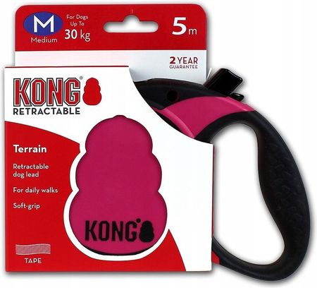 Kong Terrain Flex Smycz różowa M 5m Taśma