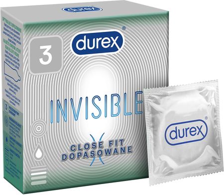 Durex Prezerwatywy Invisible Supercienkie Close Fit 3szt