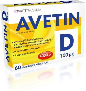 Avet Pharma Avetin D 100µg (4000 j.m.) 60Kaps
