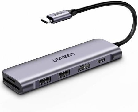 Ugreen Adapter 5w1 Hub USB-C do 2x USB 3.0 + HDMI + SD/MicroSD + PD (70411)