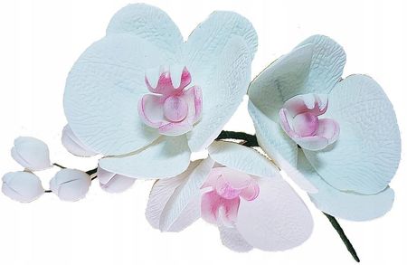 Dekoracje cukrowe kwiaty Gałązka białej orchidei