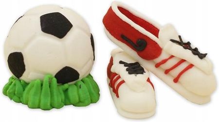 Figurki cukrowe Czerwone buty piłkarskie i piłka