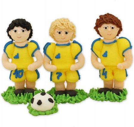Figurki Trzej piłkarze w żółtych strojach