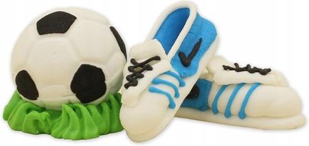 Figurki cukrowe Niebieskie buty piłkarskie i piłka