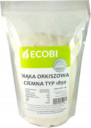 Mąka Orkiszowa Ciemna Pełnoziarnista 1KG Od Ecobi