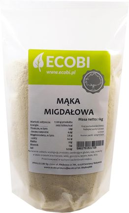 Mąka Migdałowa 1 kg Migdały mielone mączka Ecobi