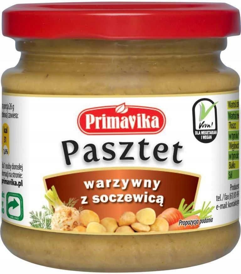 Primavika Pasztet Warzywny Z Soczewic G Ceny I Opinie Ceneo Pl