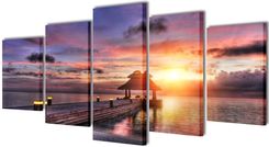 Zdjęcie Zestaw Obrazów Canvas 200X100 Cm Plaża I Domek - Wejherowo