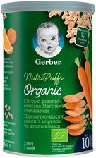 Gerber Organic Chrupki Pszenno Owsiane Marchewka Pomarańcza dla niemowląt po 10 Miesiącu 35g