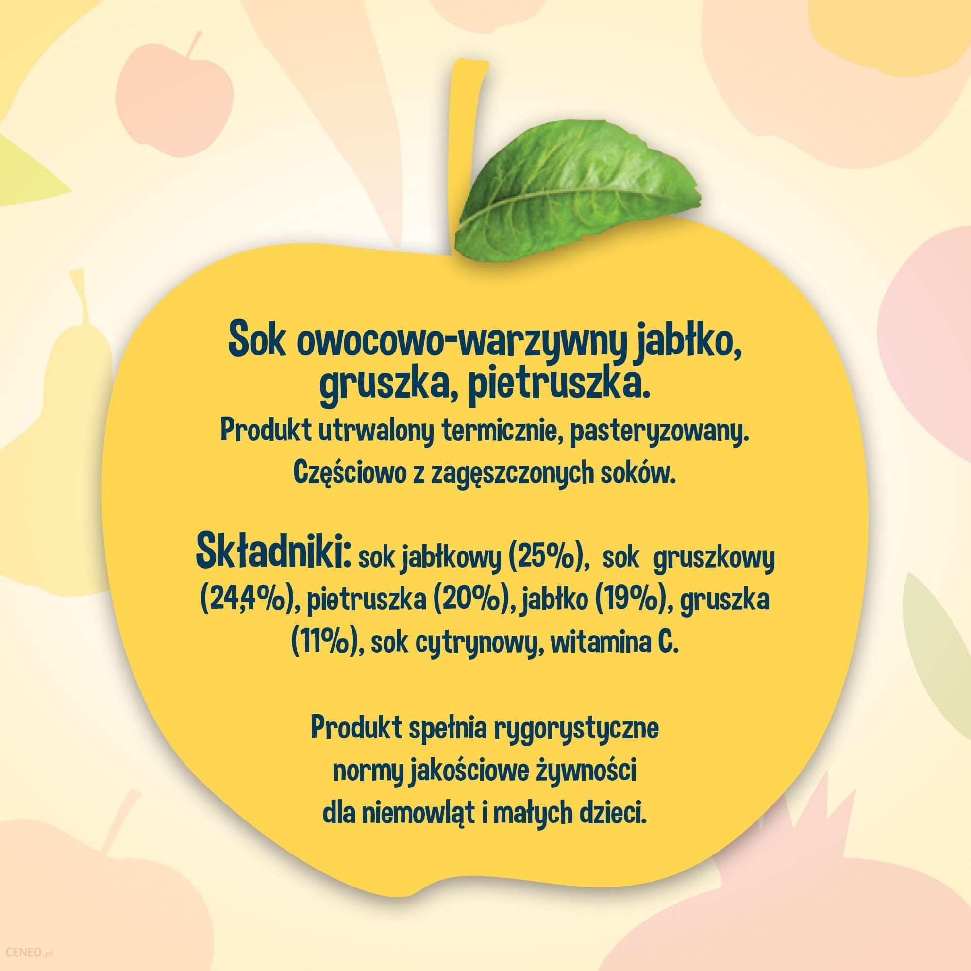 Bobo Frut Sok 100% Jabłko Gruszka I Pietruszka dla niemowląt po 6 Miesiącu 300ml