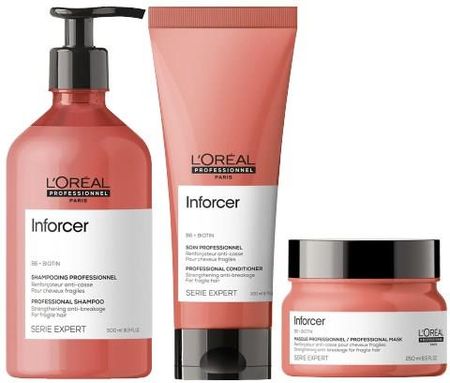L'Oreal Professionnel Inforcer wzmacniający zestaw do włosów osłabionych szampon 500ml, odżywka 200ml, maska 250ml
