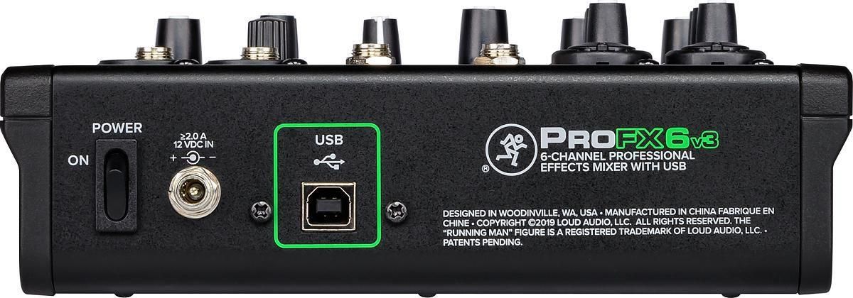 PROFX6v3 6チャンネルUSBインターフェース MACKIE 【最安SALE】ProFX6v3【USB端子内蔵アナログミキサー
