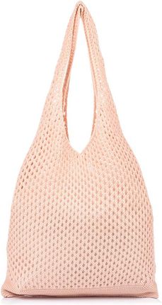 Różowy worek Plażowy zakupowy A4 na lato torba bawełna C70