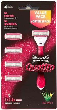 Wilkinson Sword Quattro For Women maszynki do golenia + 4 wymienne ostrza