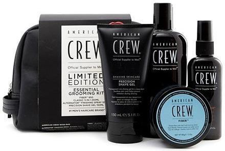 American Crew Essential Grooming Kit włóknista pasta 85g + szampon odżywka i żel pod prysznic 250ml + spray do modelowania 100ml