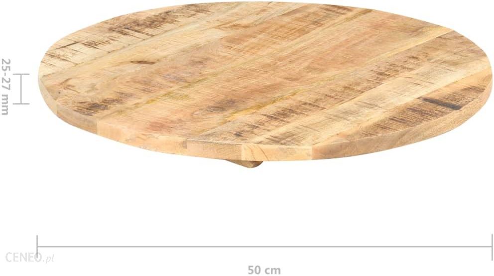 Blat Stołu Lite Drewno Mango Okrągły 25-27 Mm 50 Cm