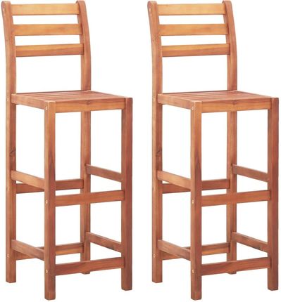 Krzesła Barowe 2 Szt Lite Drewno Akacjowe